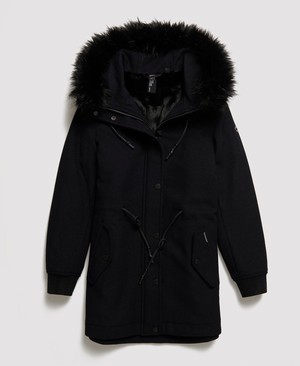 Superdry Wool Parka Női Kabát Sötétkék | BGKQP9742